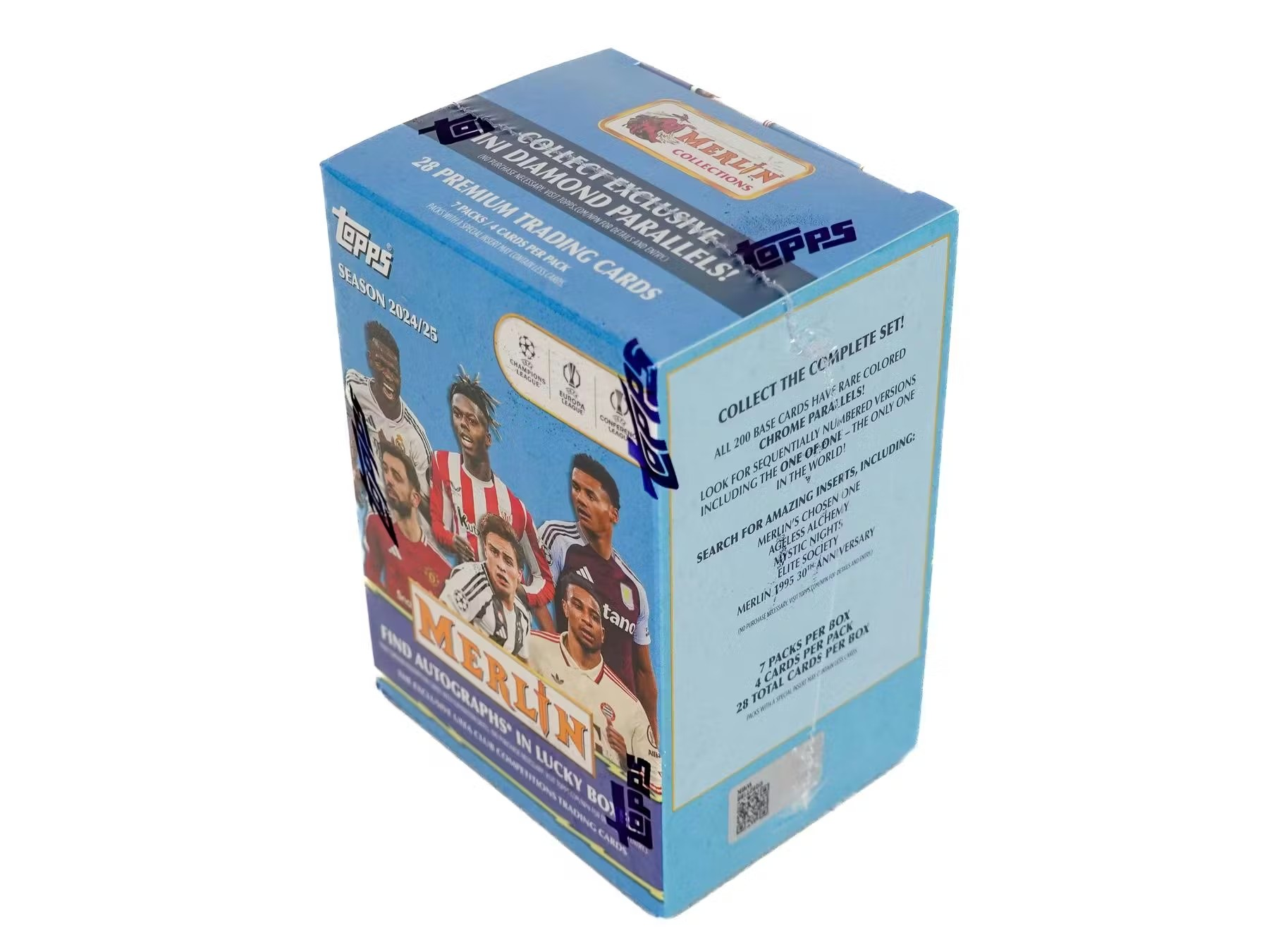 2024-25 Topps Chrome Merlin UEFA Club Competitions Soccer Value Box – Fótboltamyndir / fótboltaspjöld