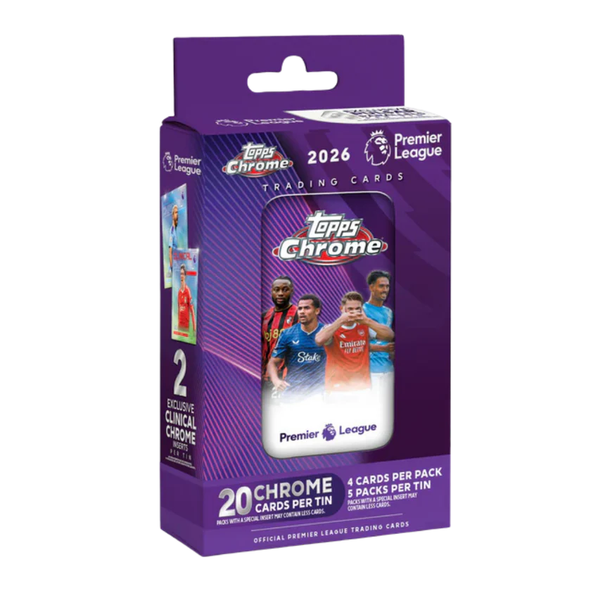 2026 Topps Chrome Premier League Tin – Fótboltamyndir / fótboltaspjöld
